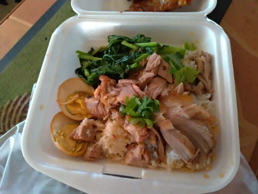 ワット・ヤイチャイモンコン前のカオカームー屋台