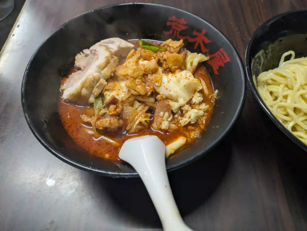 旨辛タンメン荒木屋 つけ大辛野菜(辛さ大、野菜多め)